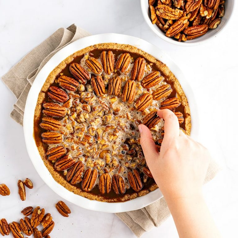 Pumpkin Pie with Pecan Crust and Topping