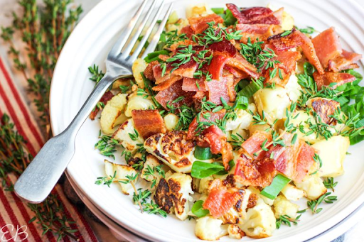 Roasted “Loaded” Cauliflower Sheet Pan Dinner