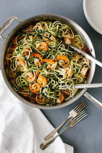 Zucchini Pasta with Lemon Garlic Shrimp